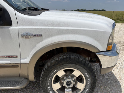 99-07 Ford F250 F350 Front Fender RH Right Passenger Z1 White / AQ Tan W/ Flare