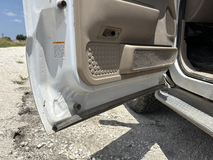 99-07 Ford F250 F350 Front LH Left Driver Door Z1 White / Aq Tan W/ Keypad Hole