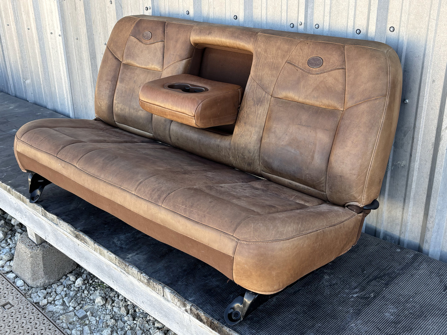 03-04 Ford F250 F350 King Ranch Leather Crew Cab Rear Back Bench Seat OEM