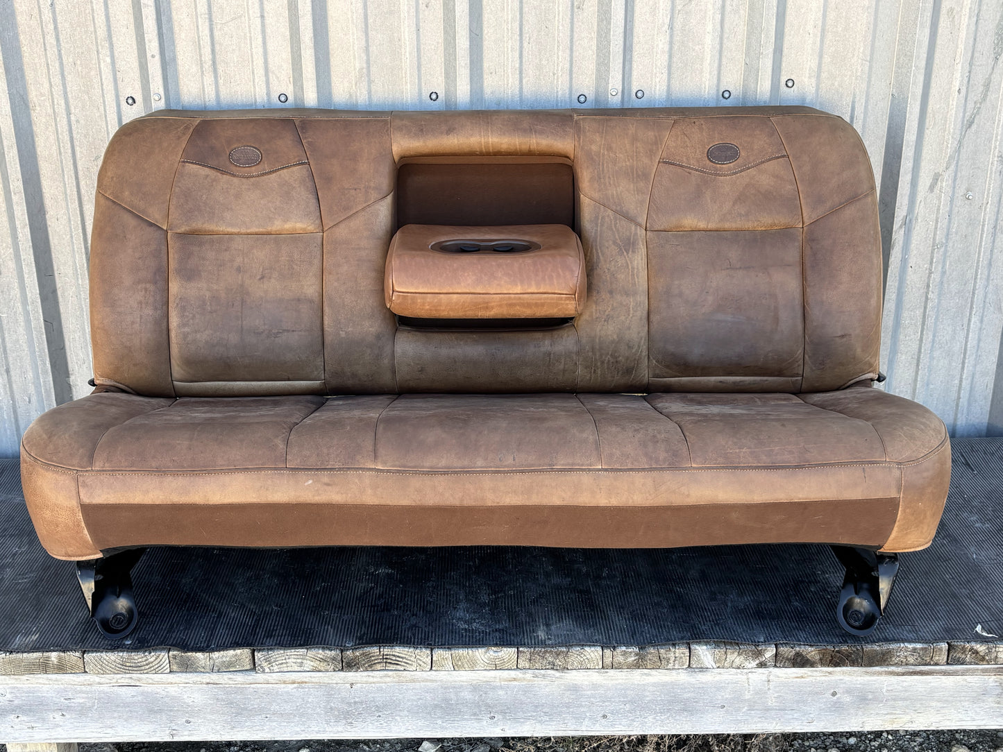 03-04 Ford F250 F350 King Ranch Leather Crew Cab Rear Back Bench Seat OEM