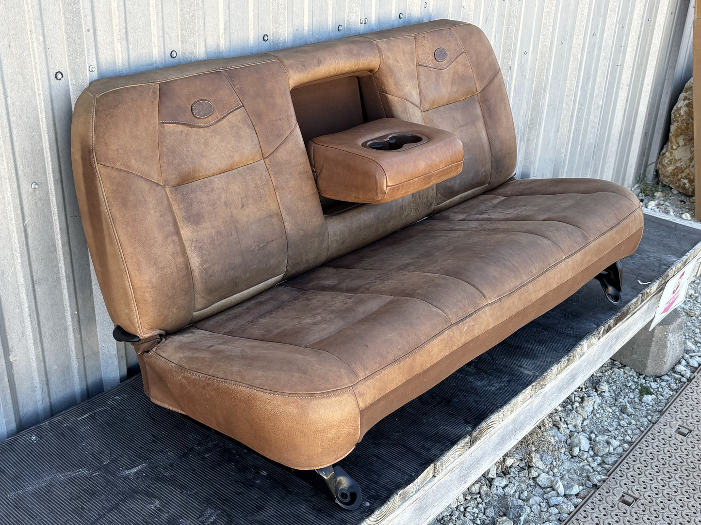 03-04 Ford F250 F350 King Ranch Leather Crew Cab Rear Back Bench Seat OEM