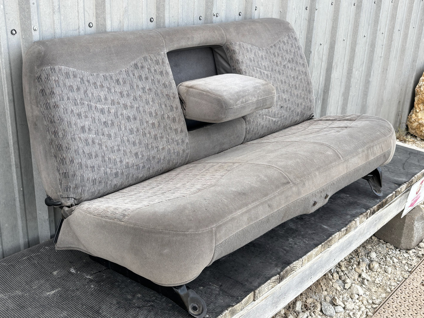 99-04 Ford F250 F350 Crew Cab Rear Bench Seat Gray Cloth