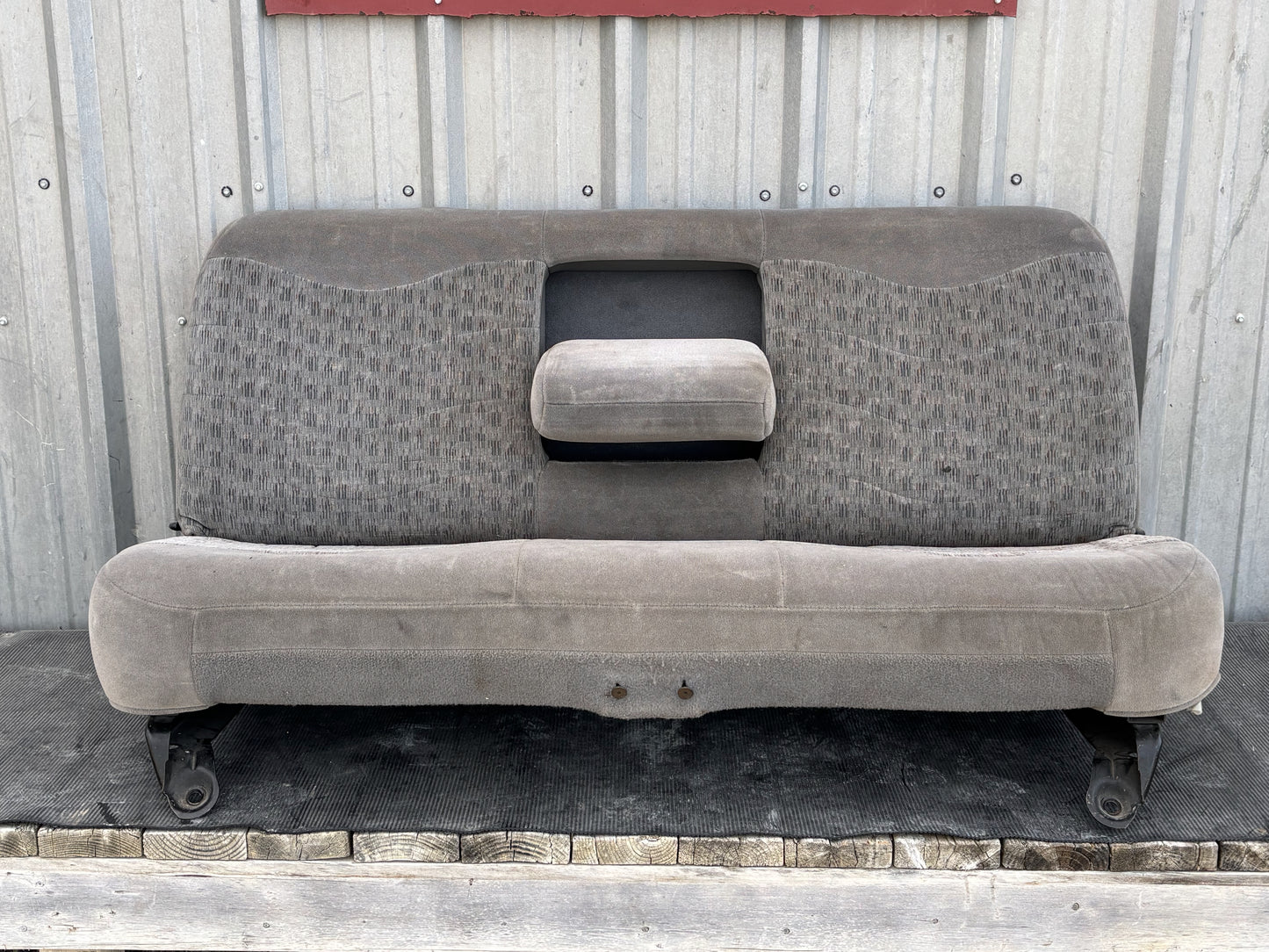 99-04 Ford F250 F350 Crew Cab Rear Bench Seat Gray Cloth