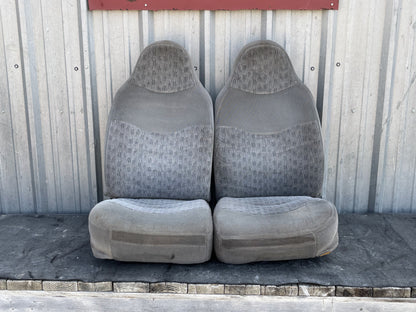 99-07 Ford F250 F350 Front Seat Set LH & RH Gray Cloth