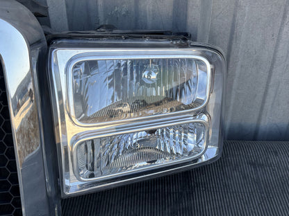 05-07 Ford F250 F350 Header Panel Black W/ Chrome Grill