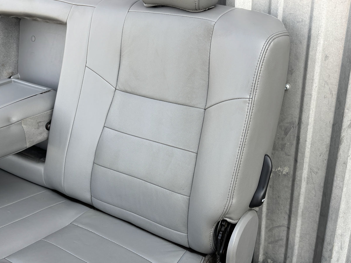 03-07 Ford F250 F350 Crew Cab Rear Back Bench Seat 60/40 Gray Leather OEM