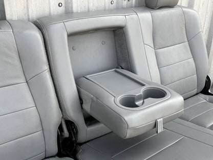 03-07 Ford F250 F350 Crew Cab Rear Back Bench Seat 60/40 Gray Leather OEM