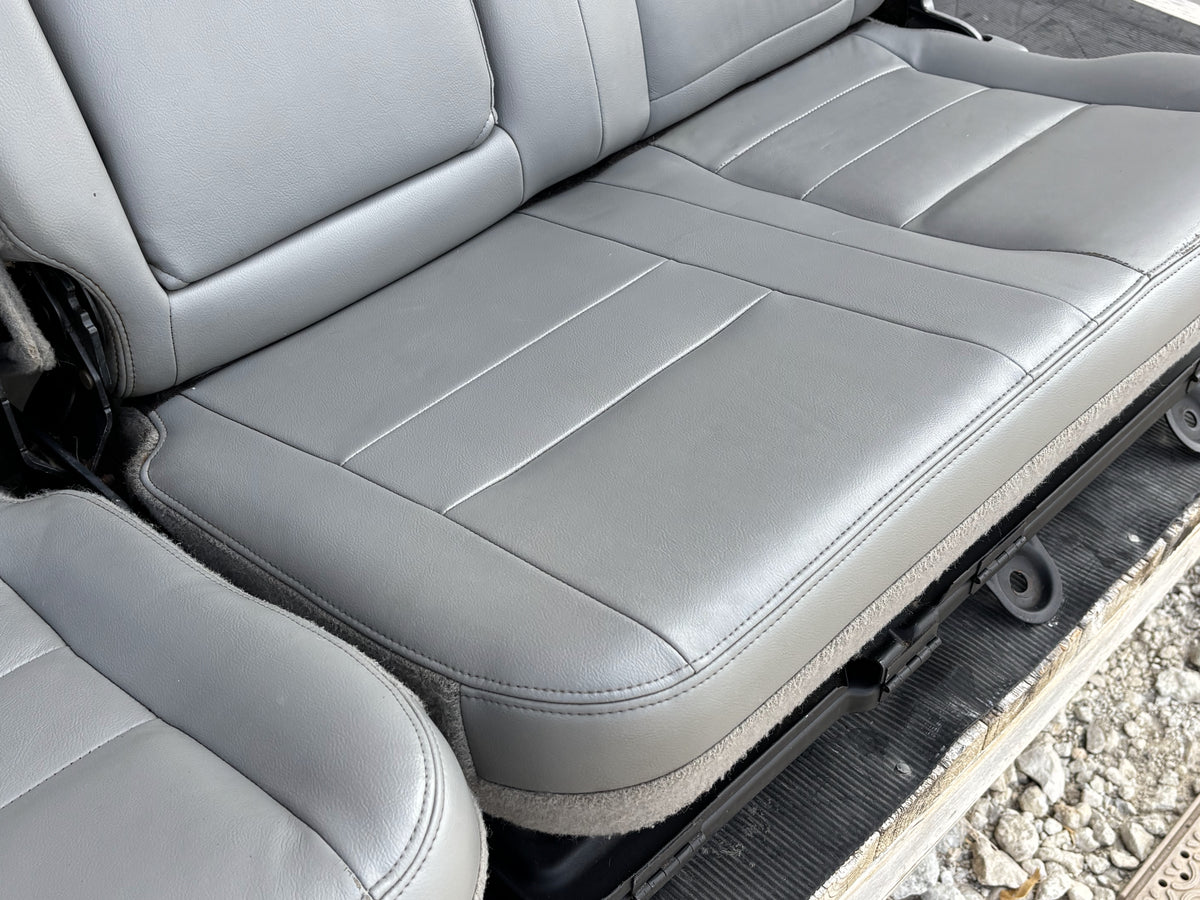 03-07 Ford F250 F350 Crew Cab Rear Back Bench Seat 60/40 Gray Leather OEM