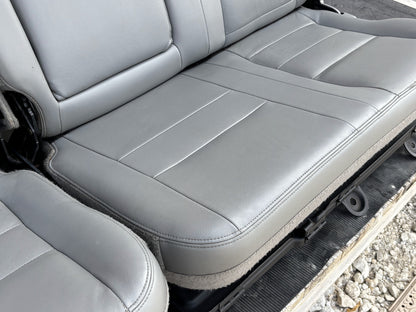 03-07 Ford F250 F350 Crew Cab Rear Back Bench Seat 60/40 Gray Leather OEM