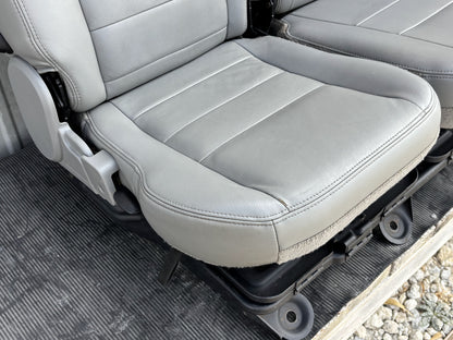 03-07 Ford F250 F350 Crew Cab Rear Back Bench Seat 60/40 Gray Leather OEM