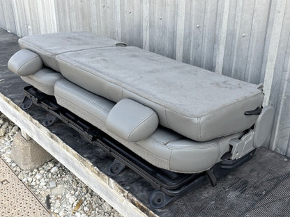 03-07 Ford F250 F350 Crew Cab Rear Back Bench Seat 60/40 Gray Leather OEM