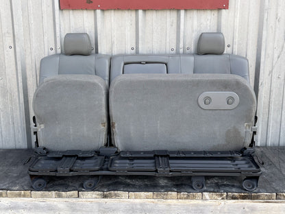 03-07 Ford F250 F350 Crew Cab Rear Back Bench Seat 60/40 Gray Leather OEM
