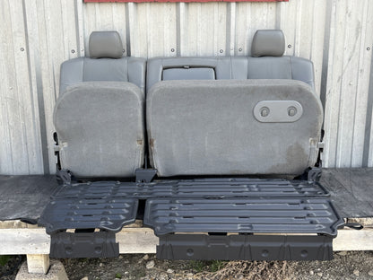 03-07 Ford F250 F350 Crew Cab Rear Back Bench Seat 60/40 Gray Leather OEM