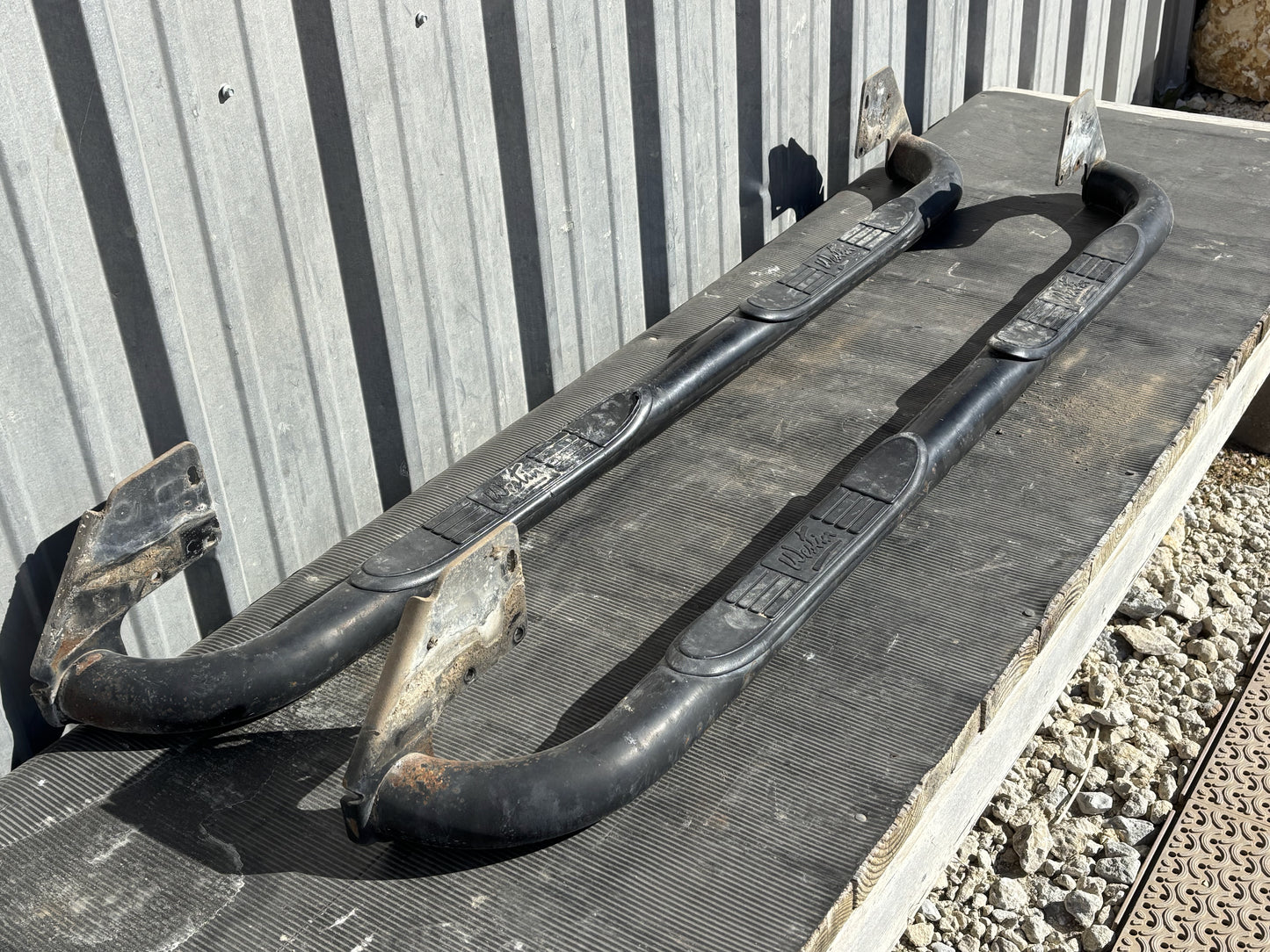 99-16 Ford F250 F350 Extended Cab Running Board Set Black Tube Boards Steps