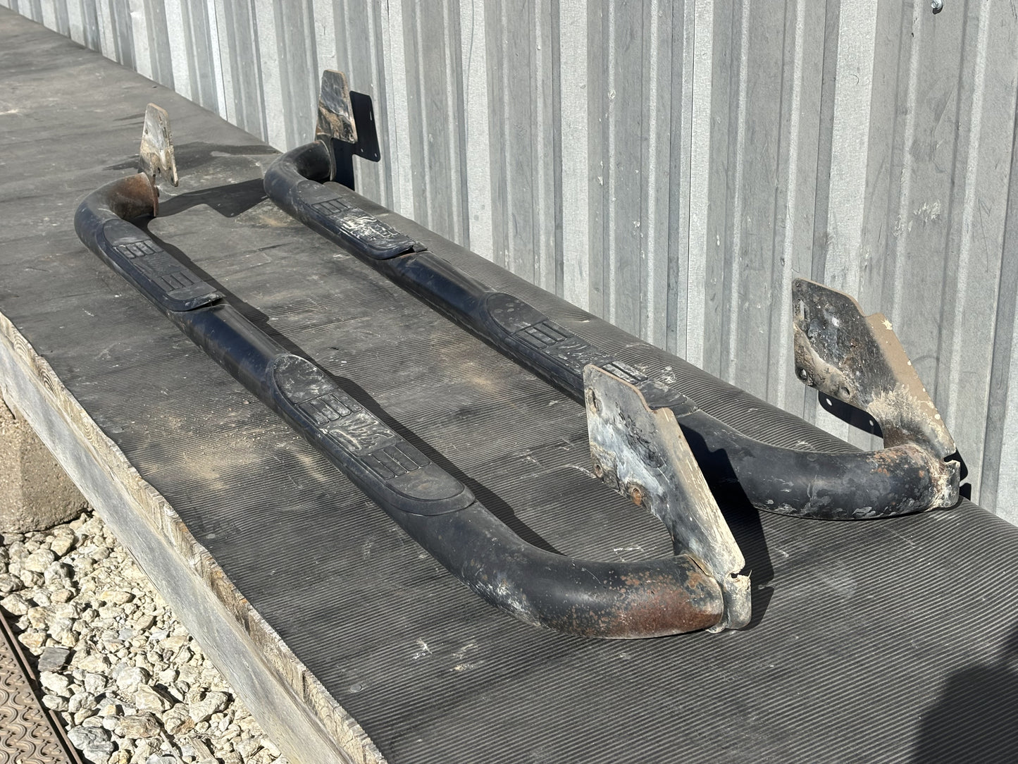 99-16 Ford F250 F350 Extended Cab Running Board Set Black Tube Boards Steps