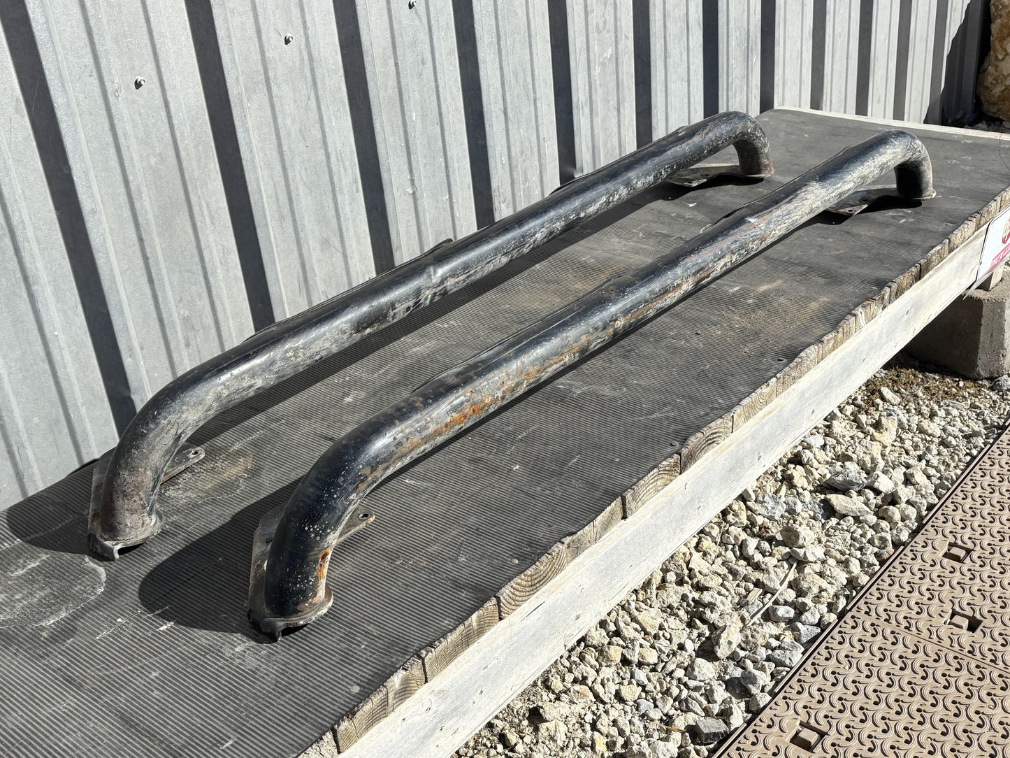 99-16 Ford F250 F350 Extended Cab Running Board Set Black Tube Boards Steps
