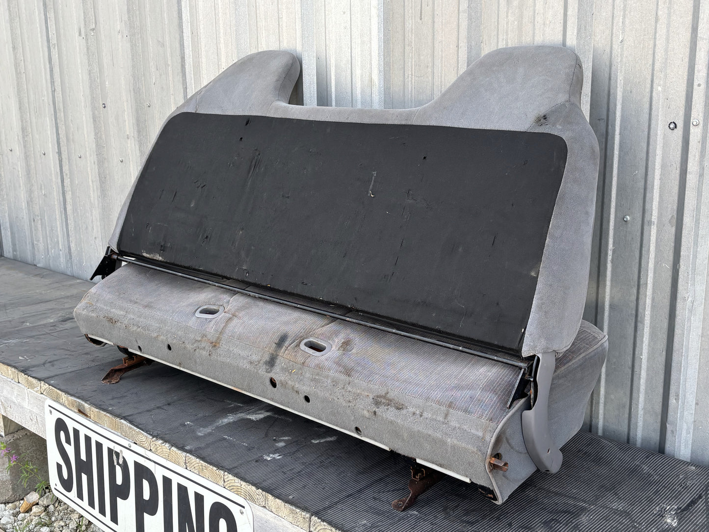 92-96 Ford F150 F250 97 F350 Manual Bench Seat W/ Armrest Opal Gray Cloth