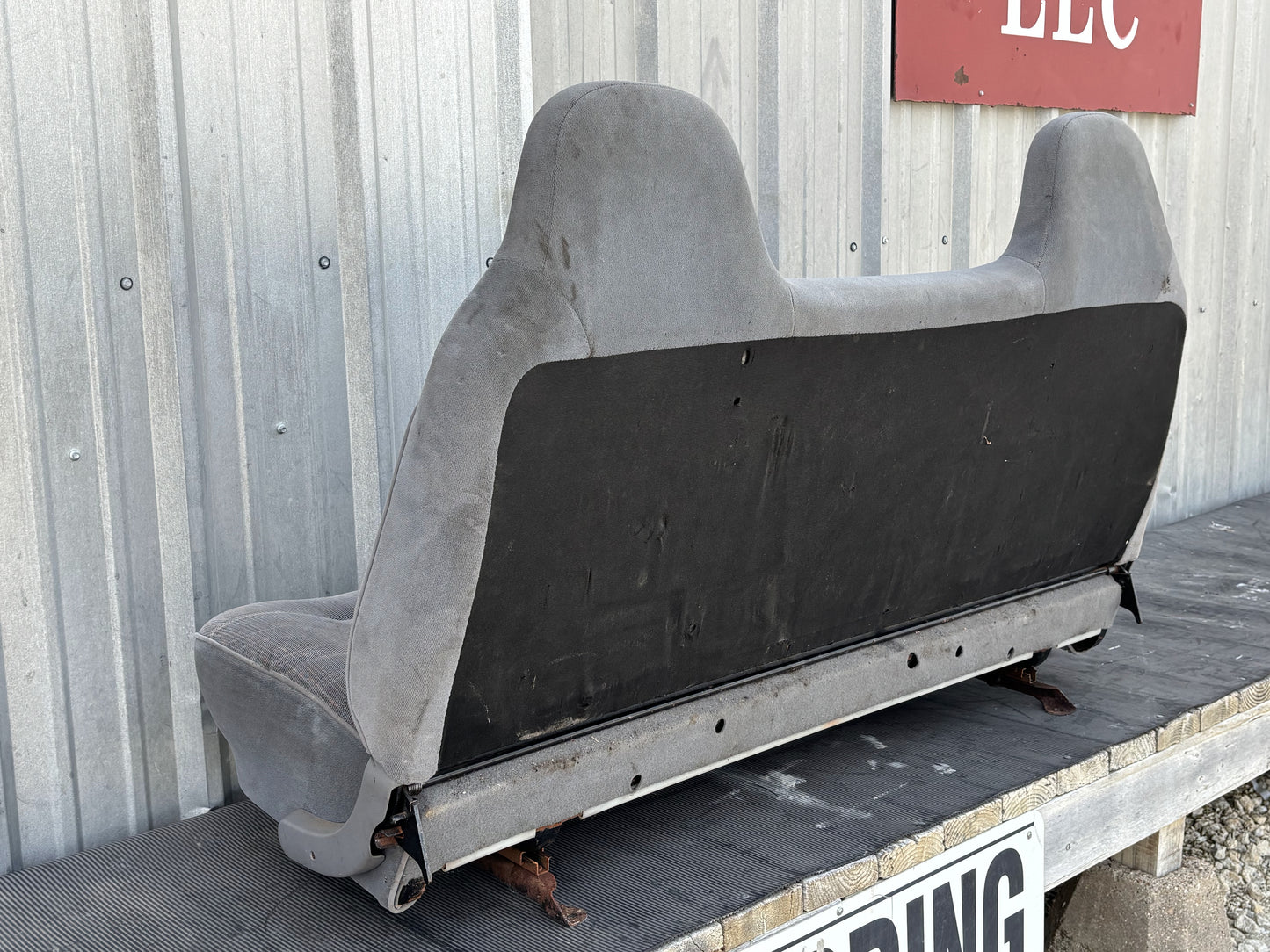 92-96 Ford F150 F250 97 F350 Manual Bench Seat W/ Armrest Opal Gray Cloth