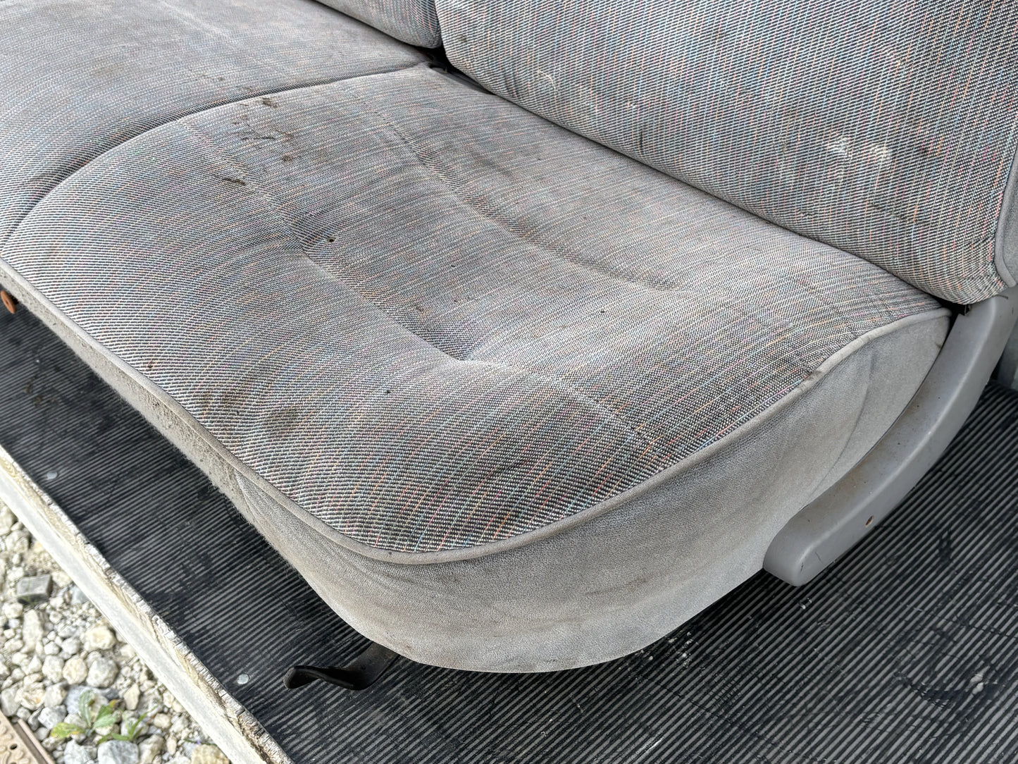 92-96 Ford F150 F250 97 F350 Manual Bench Seat W/ Armrest Opal Gray Cloth