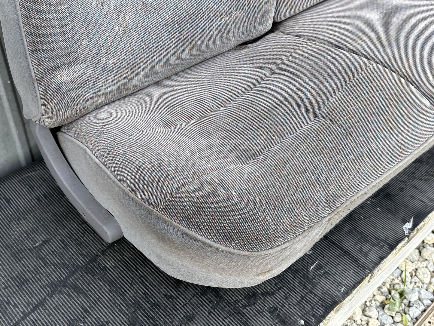 92-96 Ford F150 F250 97 F350 Manual Bench Seat W/ Armrest Opal Gray Cloth