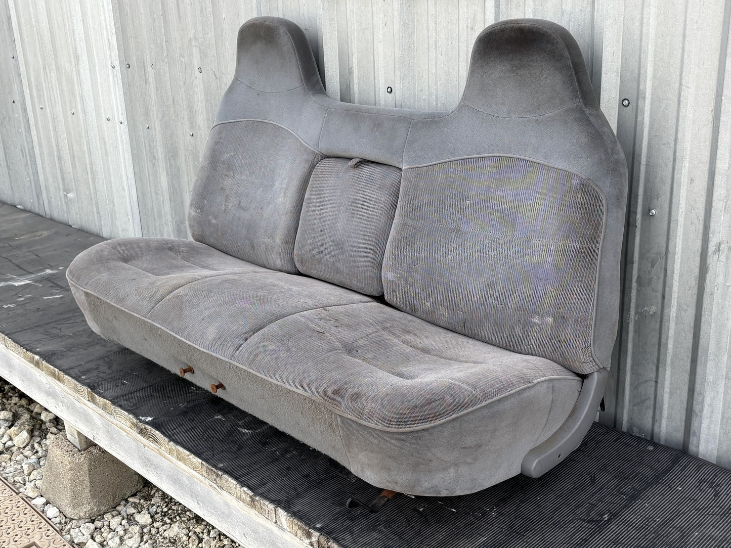 92-96 Ford F150 F250 97 F350 Manual Bench Seat W/ Armrest Opal Gray Cloth