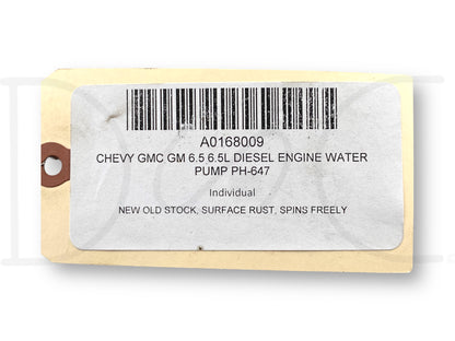 Chevy GMC GM 6.5 6.5L Diesel Engine Water Pump Ph-647
