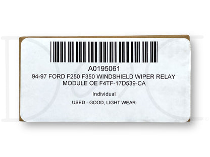 94-97 Ford F250 F350 Windshield Wiper Relay Module OE F4Tf-17D539-Ca