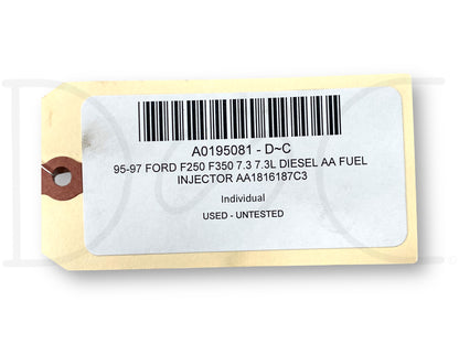 95-97 Ford F250 F350 7.3 7.3L Diesel Aa Fuel Injector Aa1816187C3