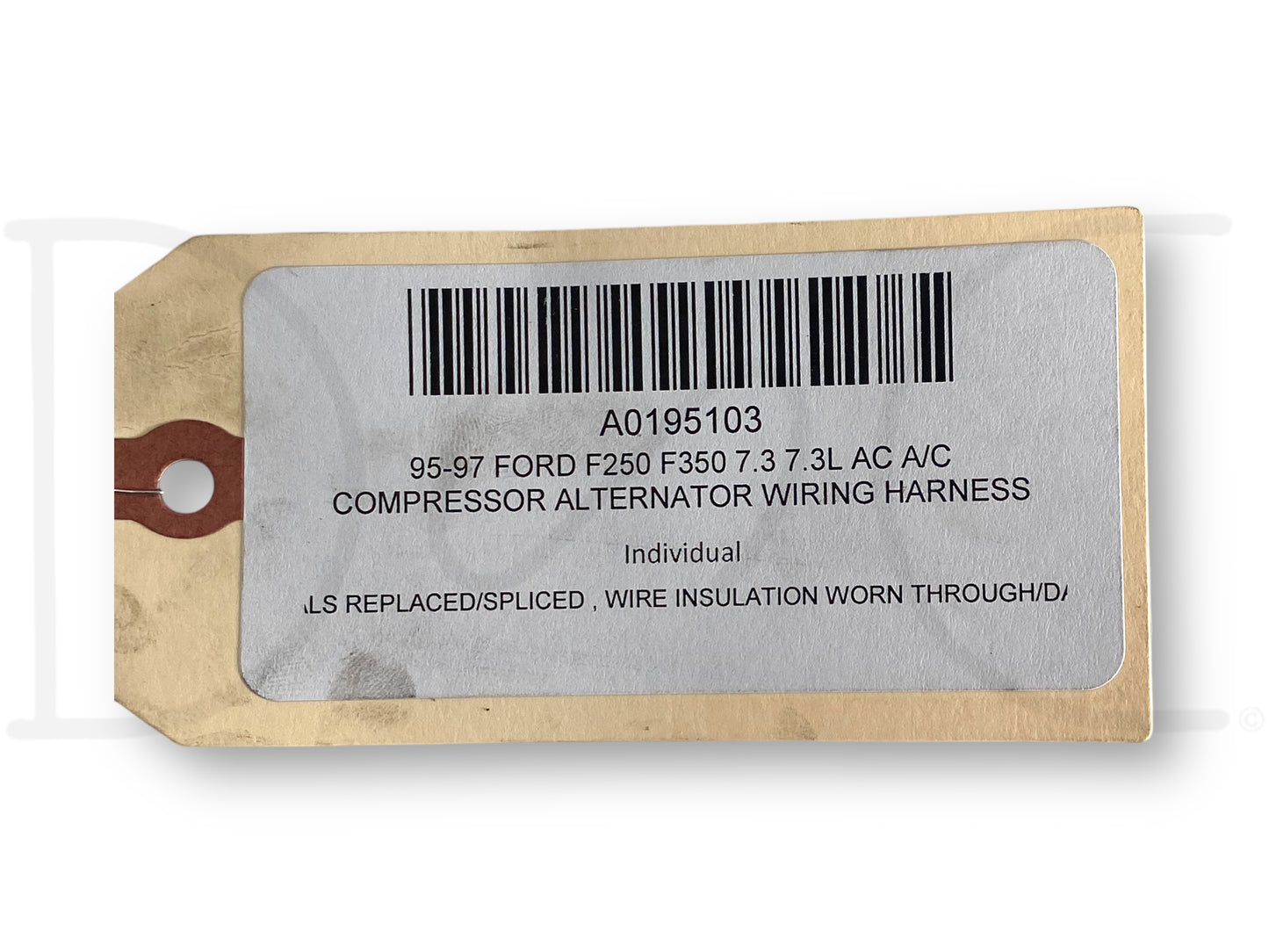 95-97 Ford F250 F350 7.3 7.3L Ac A/C Compressor Alternator Wiring Harness *Blem*
