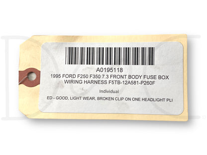 1995 Ford F250 F350 7.3 Front Body Fuse Box Wiring Harness F5Tb-12A581-P260F
