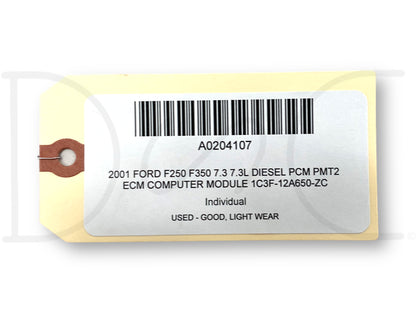 2001 Ford F250 F350 7.3 7.3L Diesel PCM Pmt2 ECM Computer Module 1C3F-12A650-Zc