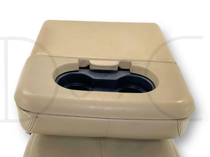 99-07 Ford F250 F350 Front Center Console Jump Seat Tan Leather OEM *Blem*
