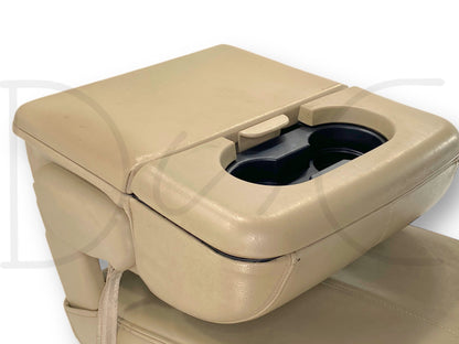 99-07 Ford F250 F350 Front Center Console Jump Seat Tan Leather OEM *Blem*