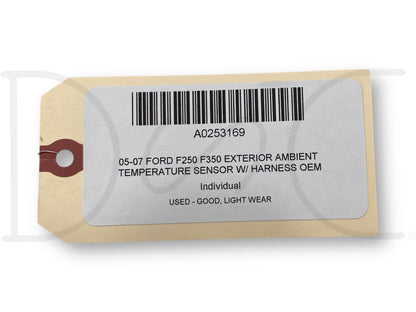 05-07 Ford F250 F350 Exterior Ambient Temperature Sensor W/ Harness OEM
