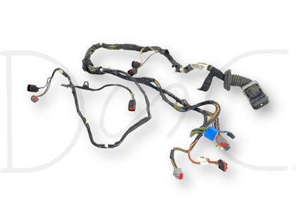 08-10 Ford F250 F350 LH Left Front Driver Door Wiring Harness 8C3T-14631-P2609, used with light wear, compatible with 2008-2010 Ford Super Duty trucks, includes multiple connectors and wiring sections for door electronics, designed for 6.4L Powerstroke diesel models.