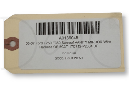 05-07 Ford F250 F350 Sunroof Vanity Mirror Wire Harness OE 5C3T-17C712-P2604 Df