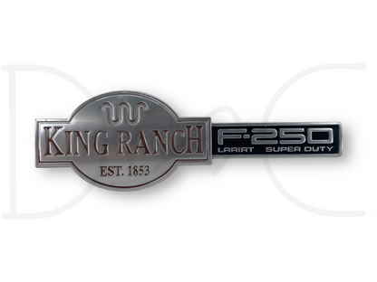 03-07 F250 F-250 Lariat King Ranch Super Duty Fender Badge Emblem Plate RH OEM