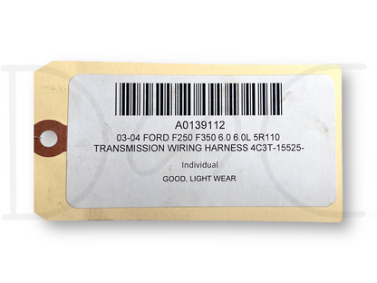 03-04 Ford F250 F350 6.0 6.0L 5R110 Transmission Wiring Harness 4C3T-15525-P260G