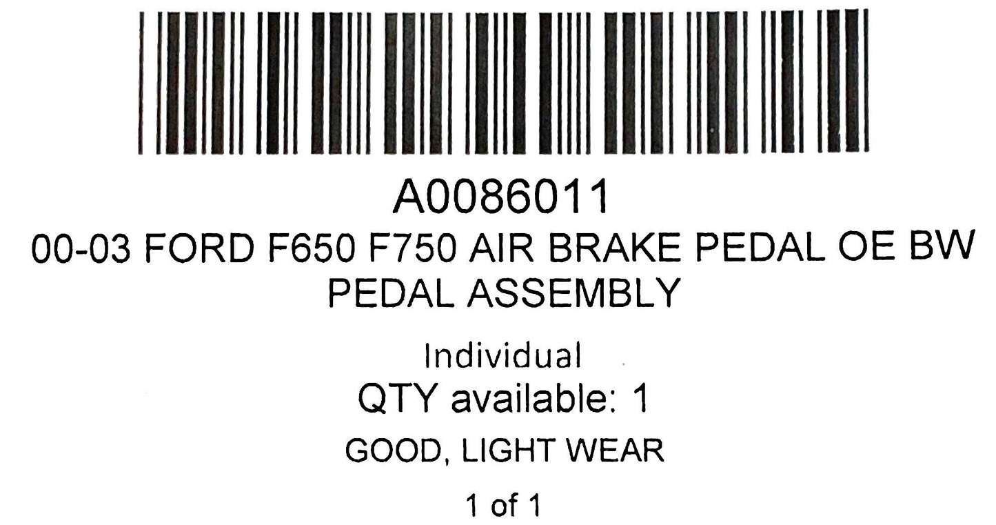 00-03 Ford F650 F750 Air Brake Pedal OE BW Pedal Assembly