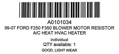 99-07 Ford F250 F350 Blower Motor Resistor A/C Heat HVAC Heater