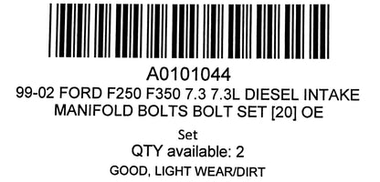 99-02 Ford F250 F350 7.3 7.3L Diesel Intake Manifold Bolts Bolt Set [20] OE