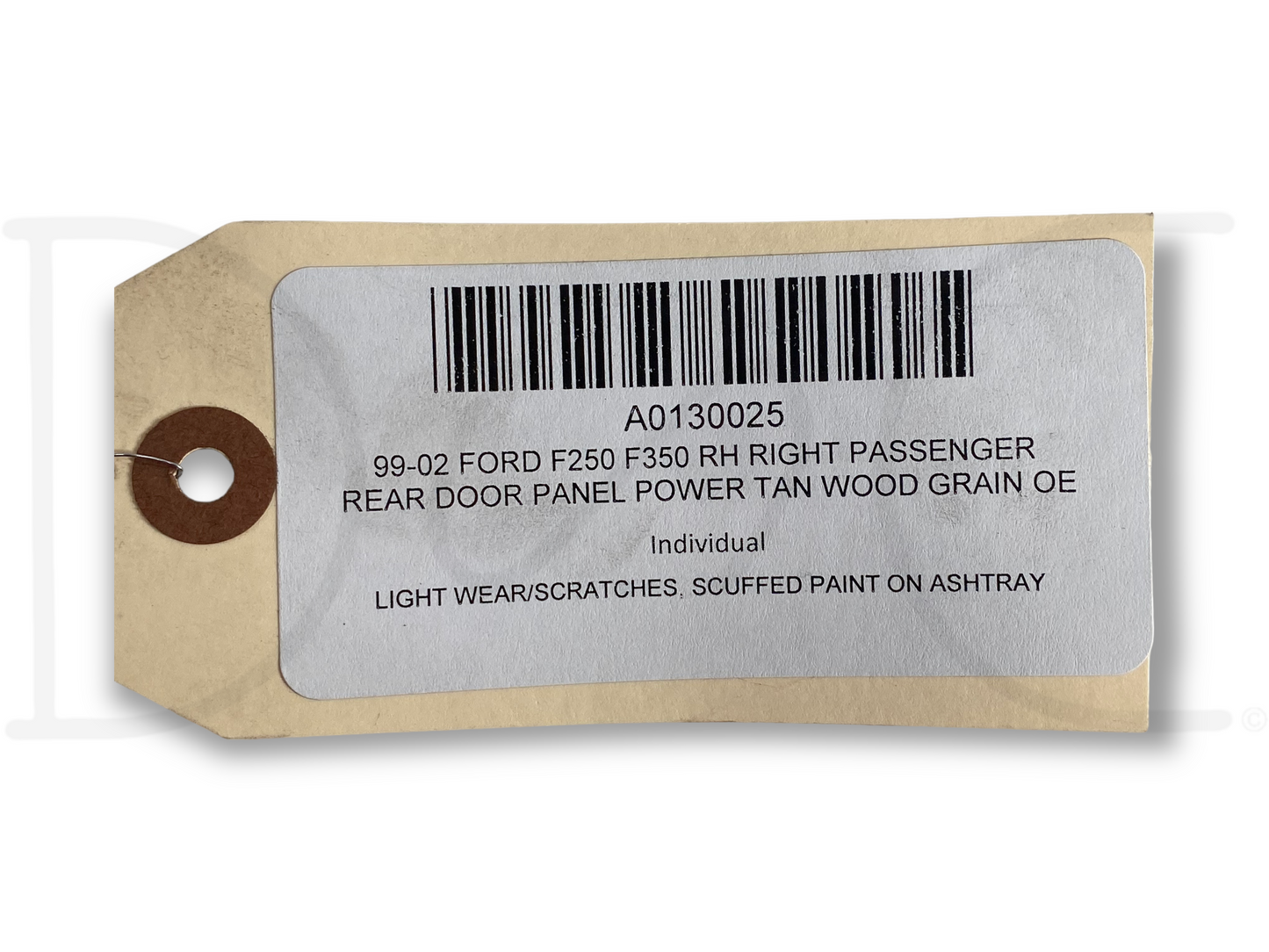 99-02 Ford F250 F350 RH Right Passenger Rear Door Panel Power Tan Wood Grain OE