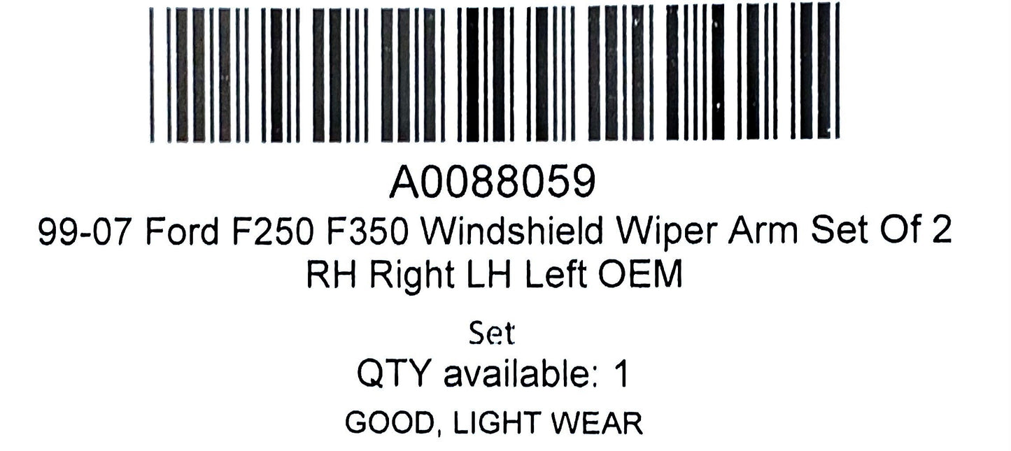 99-07 Ford F250 F350 Windshield Wiper Arm Set Of 2 RH Right LH Left OEM