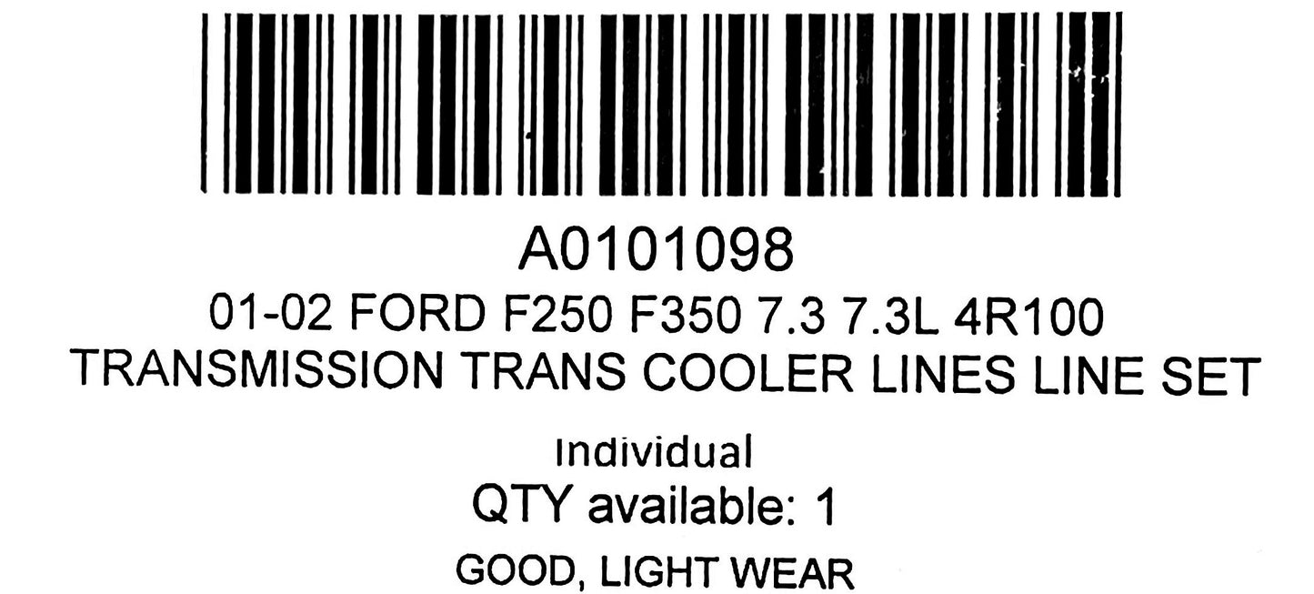 01-02 Ford F250 F350 7.3 7.3L 4R100 Transmission Trans Cooler Lines Line Set