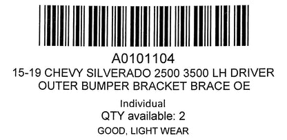 15-19 Chevy Silverado 2500 3500 LH Driver Outer Bumper Bracket Brace OE