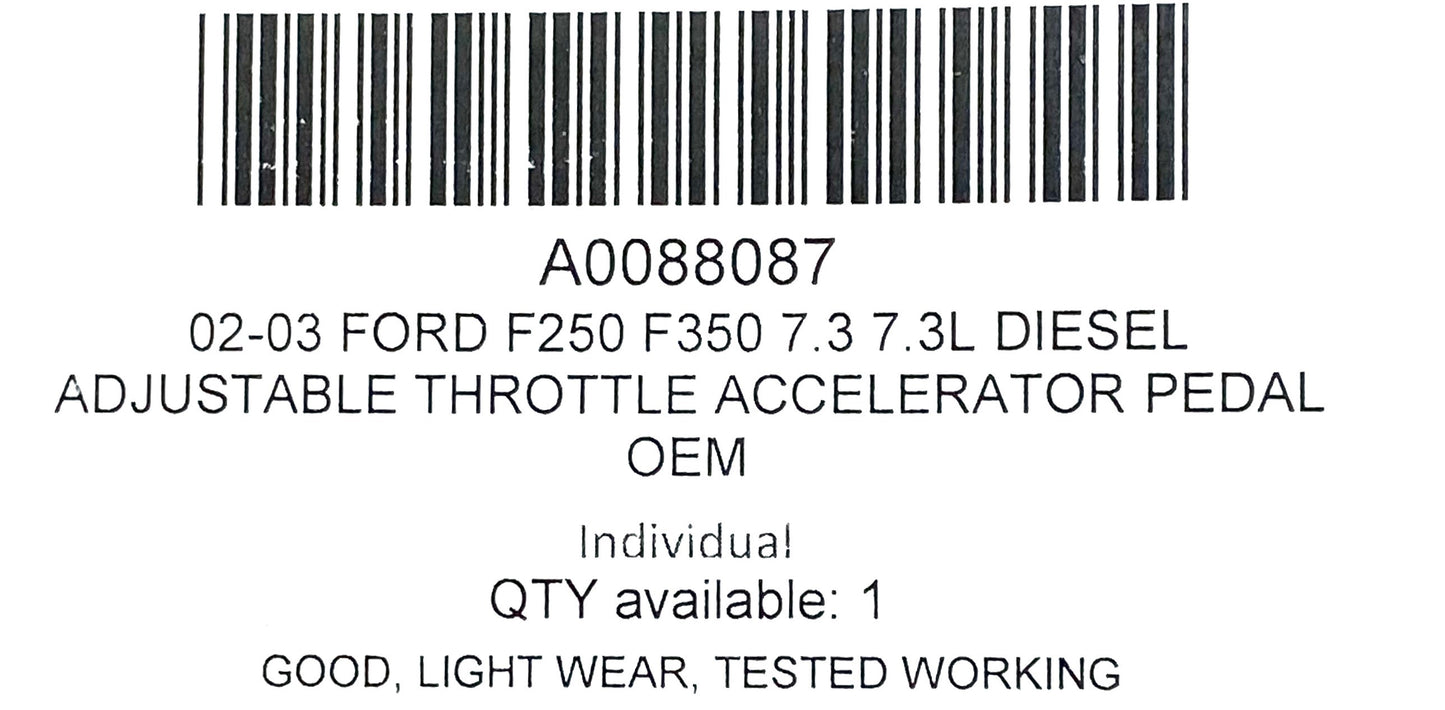 02-03 Ford F250 F350 7.3 7.3L Diesel Adjustable Throttle Accelerator Pedal OEM