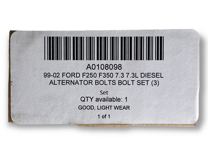 99-02 Ford F250 F350 7.3 7.3L Diesel Alternator Bolts Bolt Set (3)