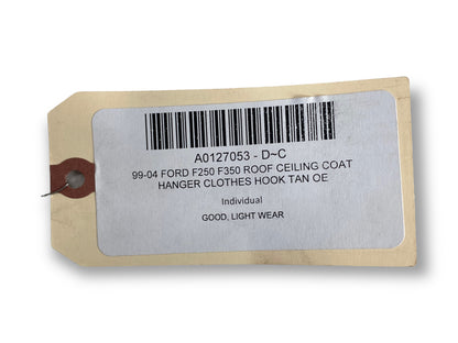 99-07 Ford F250 F350 Roof Ceiling Coat Hanger Clothes Hook Tan OE