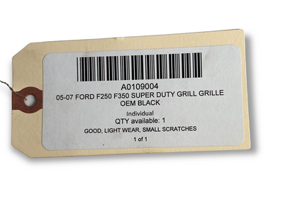 05-07 Ford F250 F350 Super Duty Grill Grille OEM Black