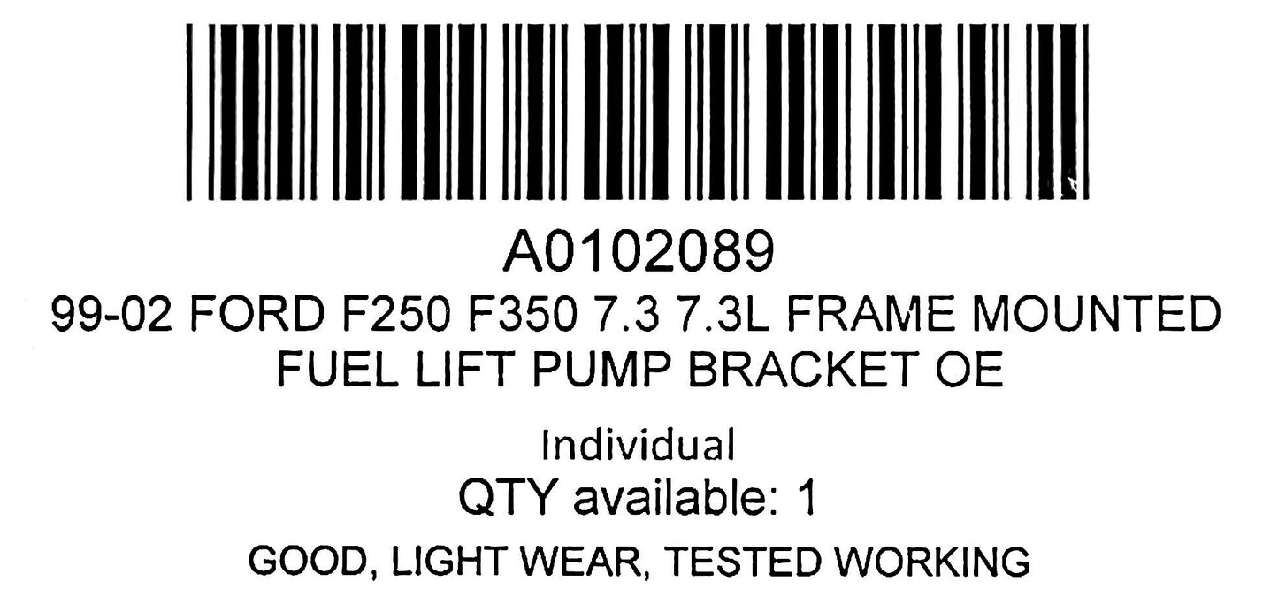 99-02 Ford F250 F350 7.3 7.3L Frame Mounted Fuel Lift Pump Bracket OE
